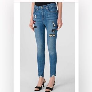 Karl Lagerfeld High-Rise Straight Leg Jeans – Luxe Denim with Logo Patches